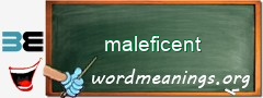 WordMeaning blackboard for maleficent